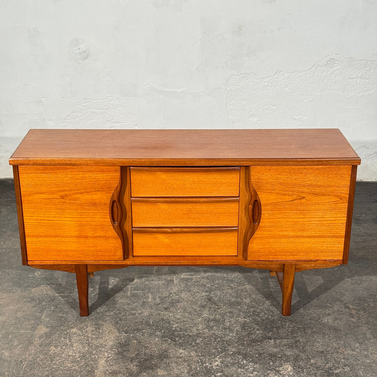 British Teak Sideboard with Sliding Doors, 1960s