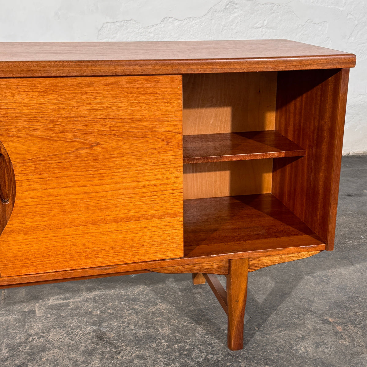 British Teak Sideboard with Sliding Doors, 1960s