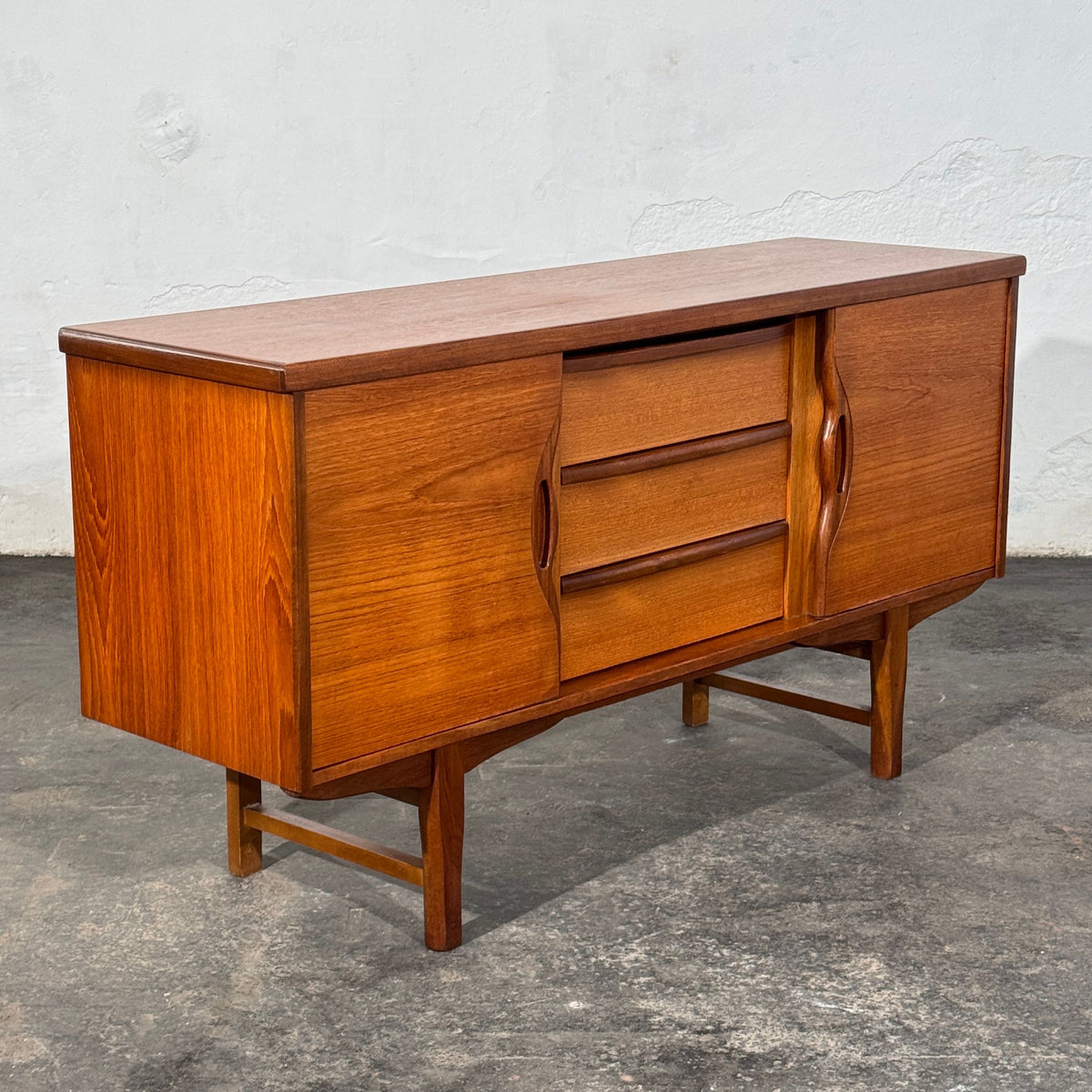 British Teak Sideboard with Sliding Doors, 1960s