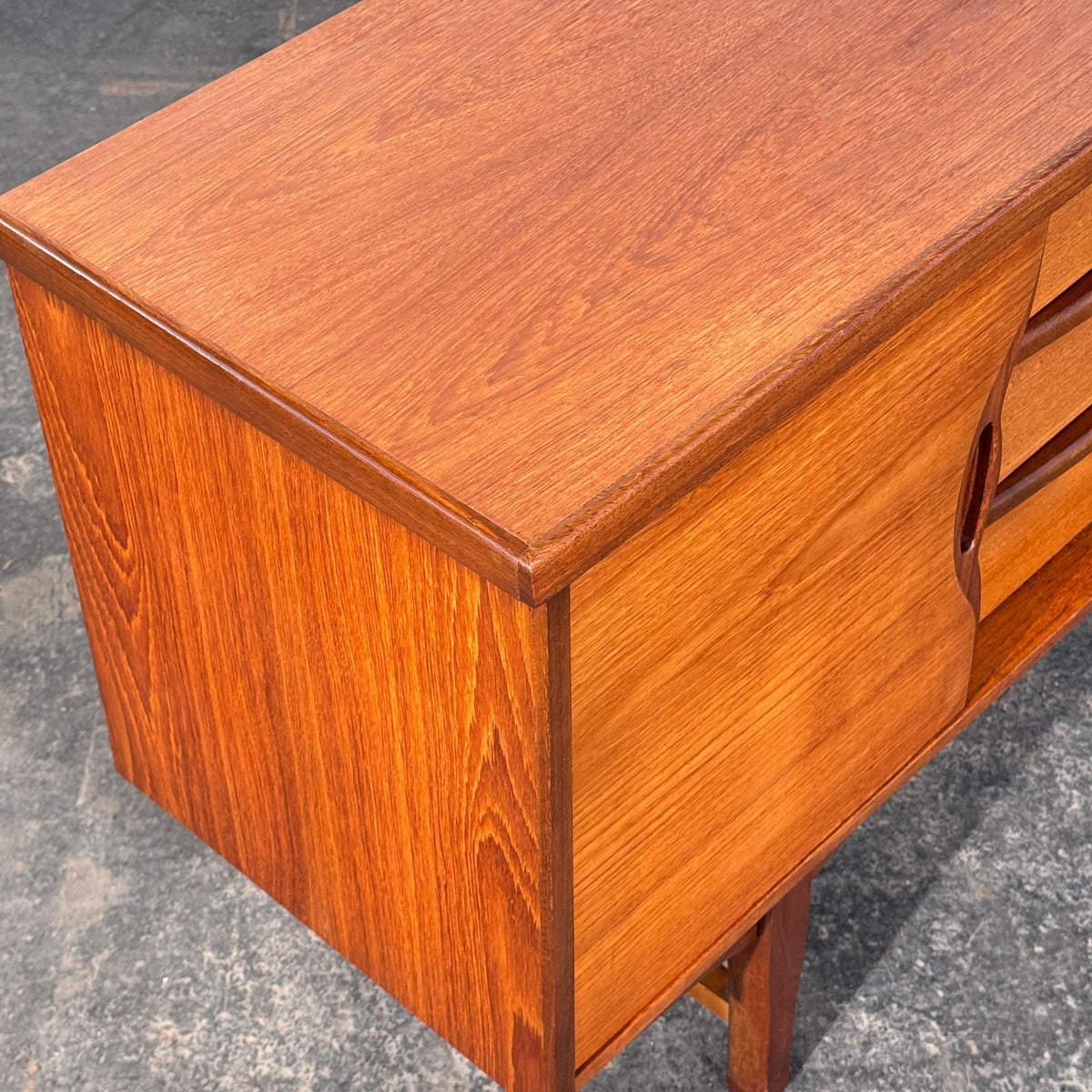 British Teak Sideboard with Sliding Doors, 1960s