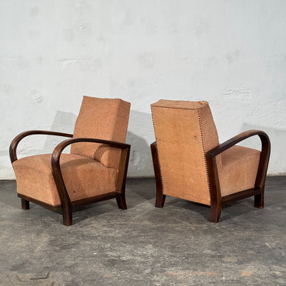 Pair of Debreceni Art Deco Bentwood Armchairs, Hungary, 1930s