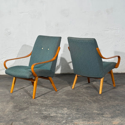 Set of 2 Bentwood Lounge Chairs, Attributed to Jaroslav Šmídek, Czechoslovakia, 1960s