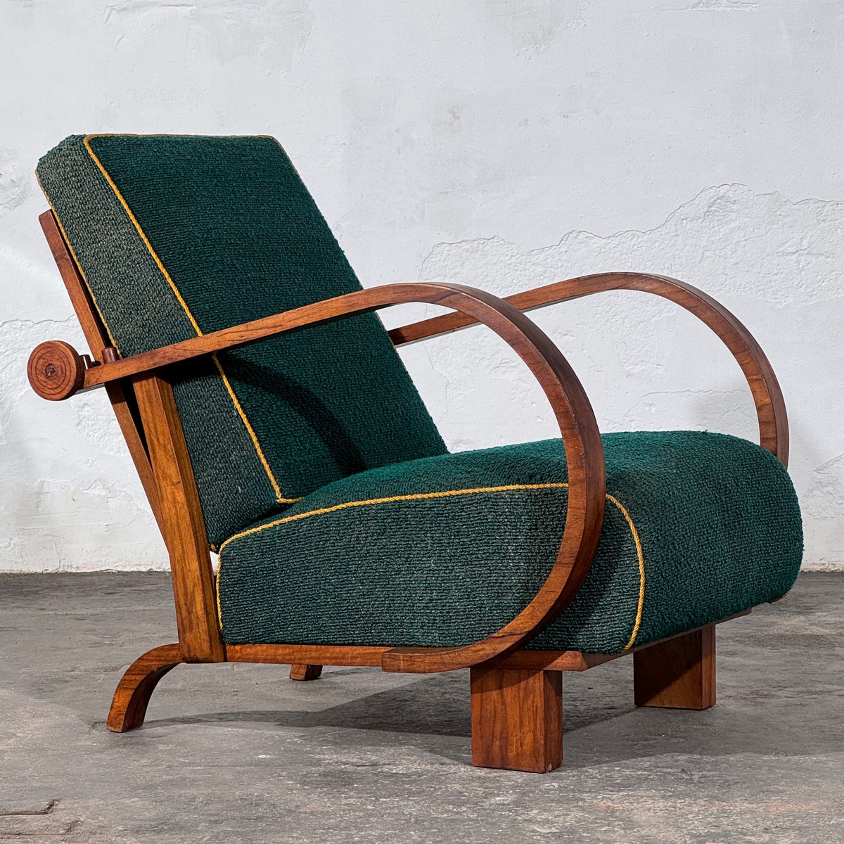 Art Deco Adjustable Back Armchair, Czechoslovakia, 1930s