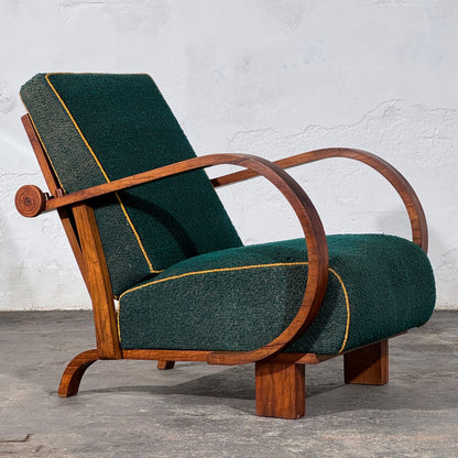 Art Deco Adjustable Back Armchair, Czechoslovakia, 1930s