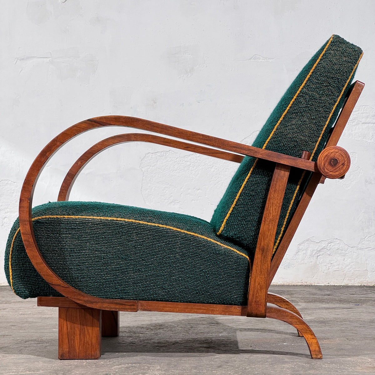 Art Deco Adjustable Back Armchair, Czechoslovakia, 1930s