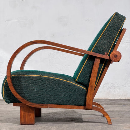 Art Deco Adjustable Back Armchair, Czechoslovakia, 1930s