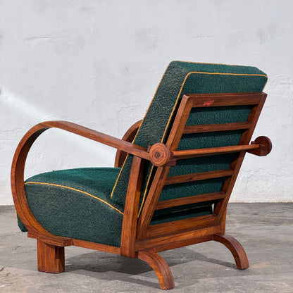 Art Deco Adjustable Back Armchair, Czechoslovakia, 1930s