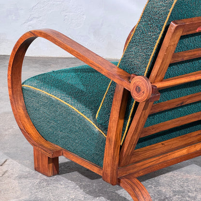 Art Deco Adjustable Back Armchair, Czechoslovakia, 1930s