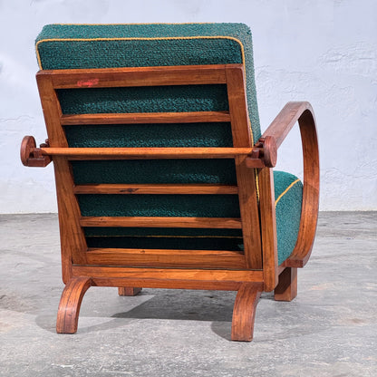 Art Deco Adjustable Back Armchair, Czechoslovakia, 1930s