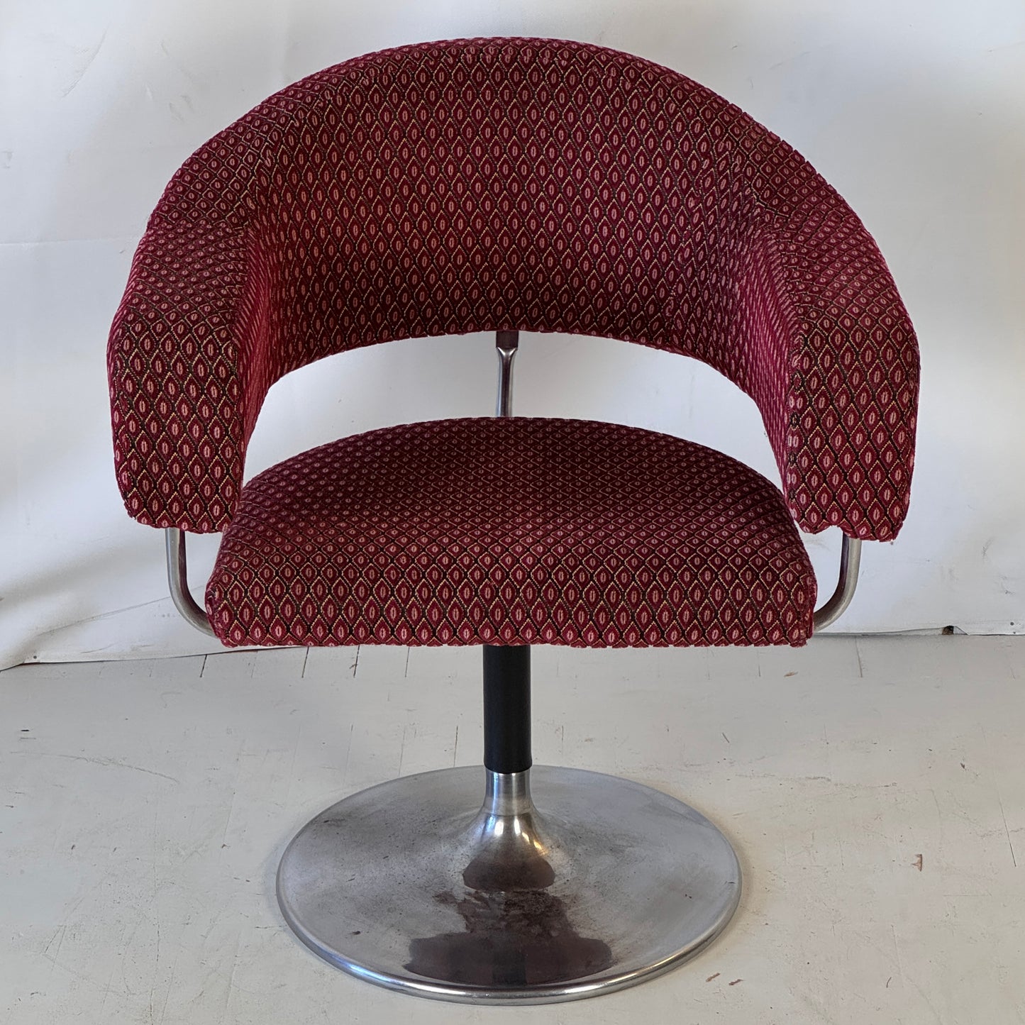Space Age Steel Swivel Armchair, 1960s
