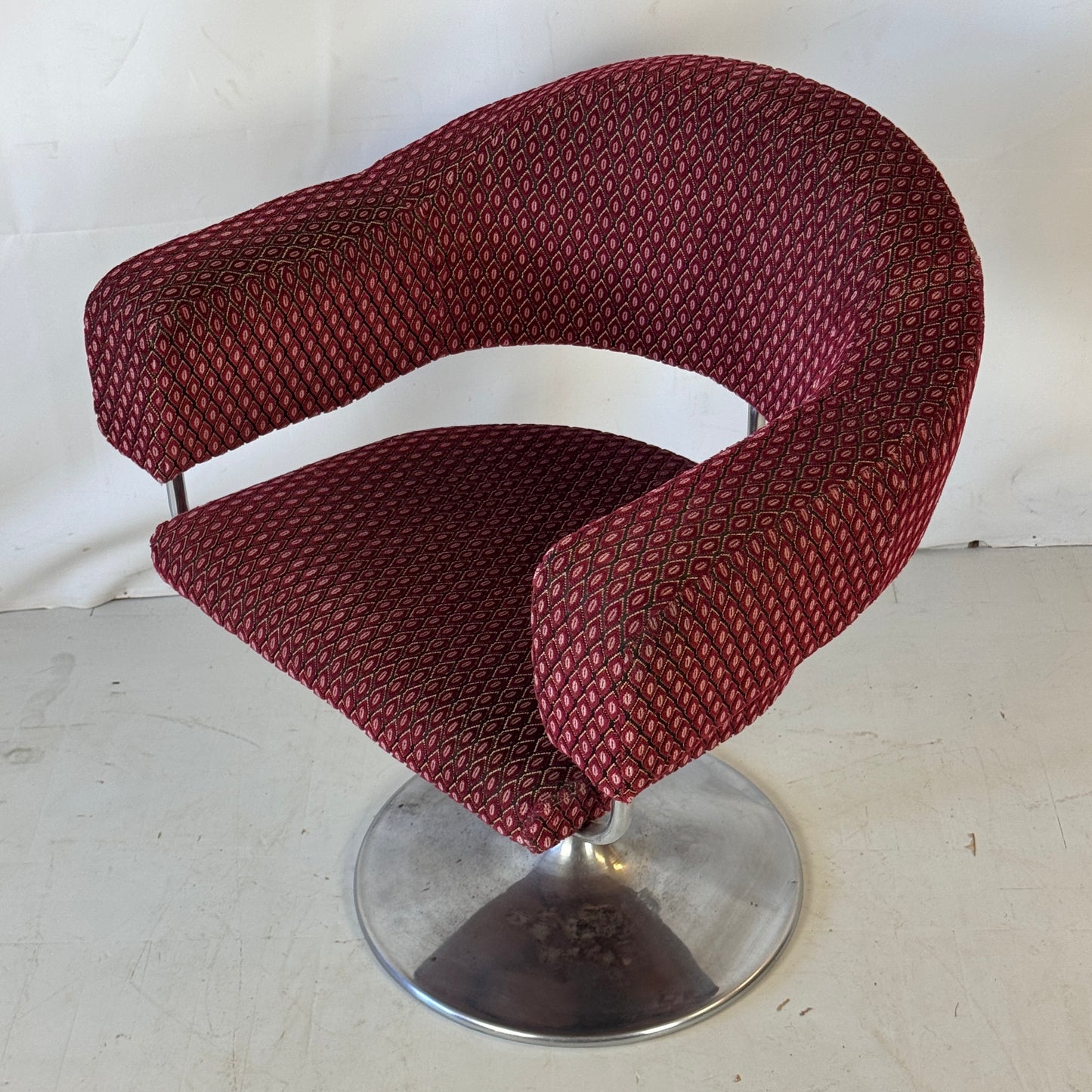 Space Age Steel Swivel Armchair, 1960s