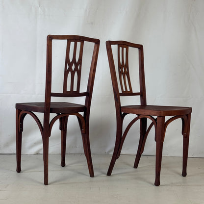 Pair of Model 333 Dining Chairs by Josef Hoffmann for Jacob & Josef Kohn, Vienna, 1901