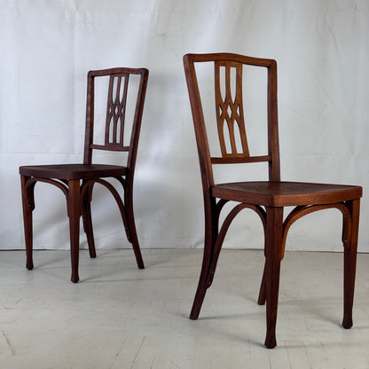 Pair of Model 333 Dining Chairs by Josef Hoffmann for Jacob & Josef Kohn, Vienna, 1901