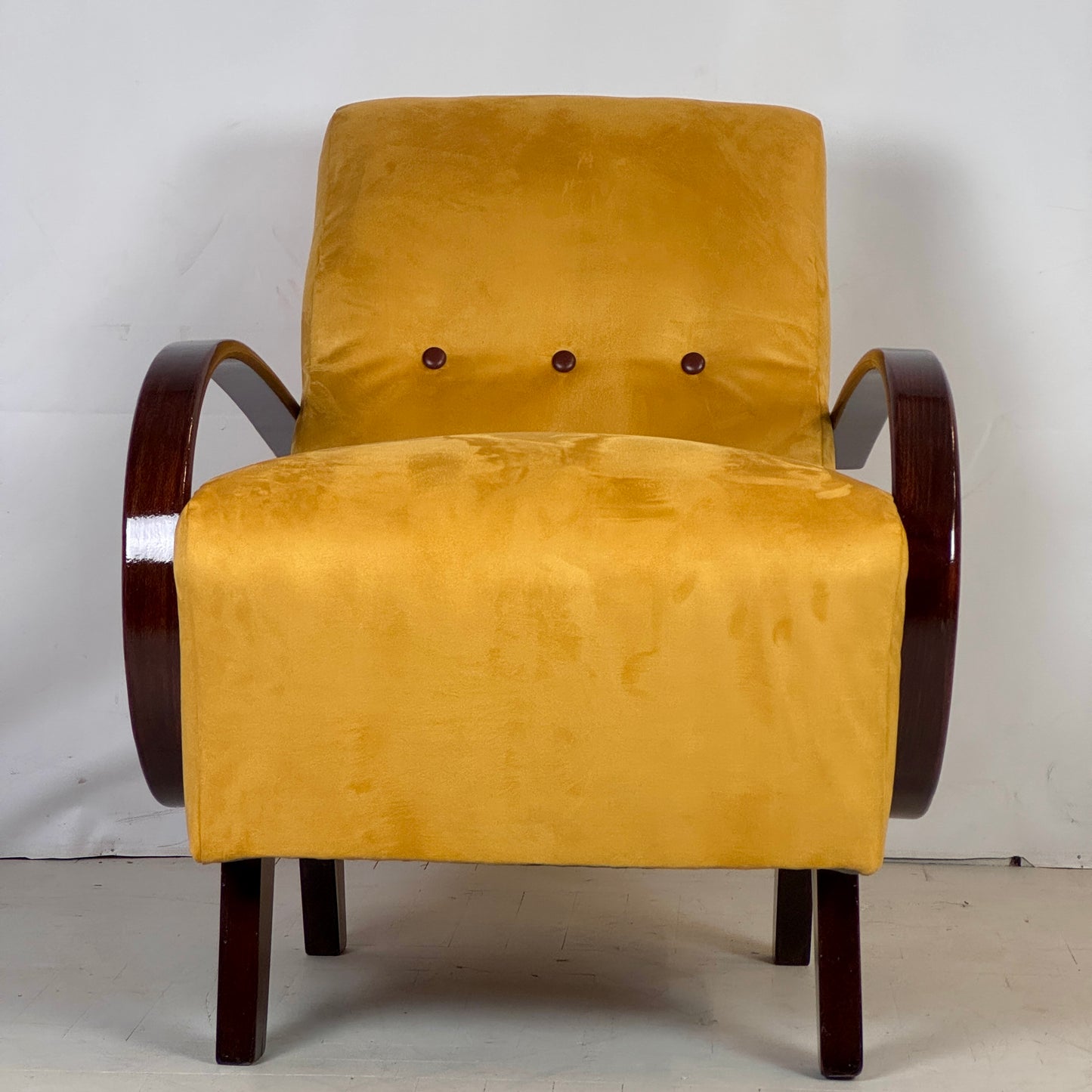 Pair of H-410 Art Deco Armchairs by Jindřich Halabala for UP Zavody, 1930s