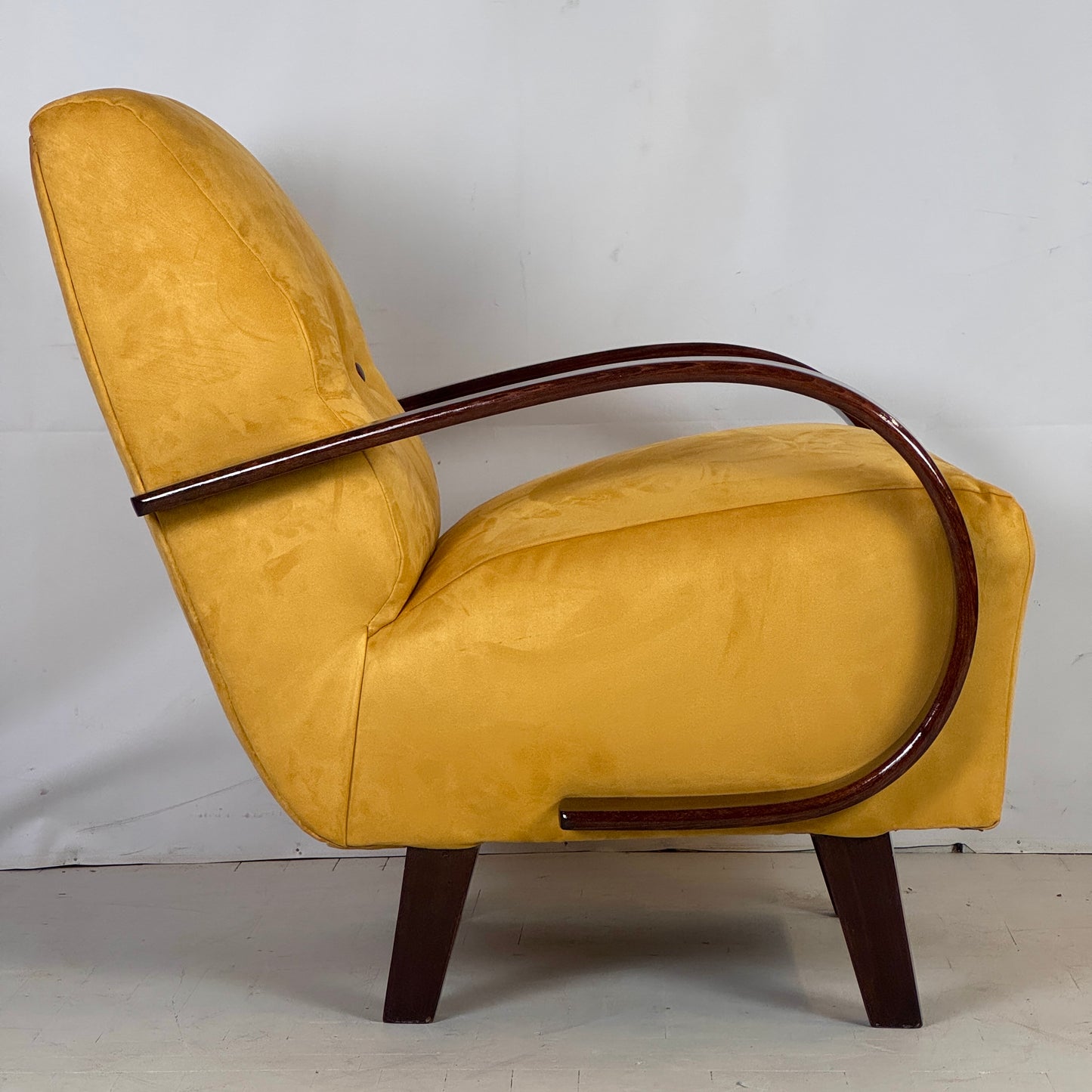 Pair of H-410 Art Deco Armchairs by Jindřich Halabala for UP Zavody, 1930s