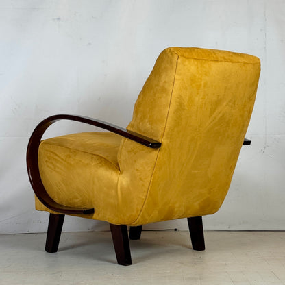 Pair of H-410 Art Deco Armchairs by Jindřich Halabala for UP Zavody, 1930s