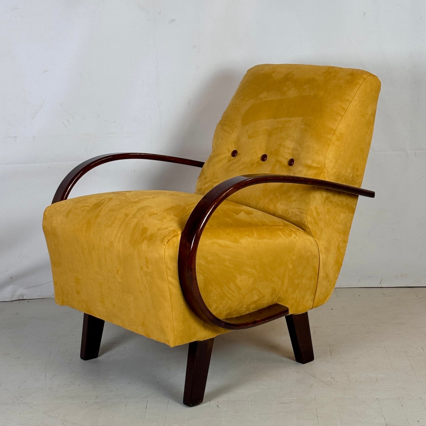 Pair of H-410 Art Deco Armchairs by Jindřich Halabala for UP Zavody, 1930s