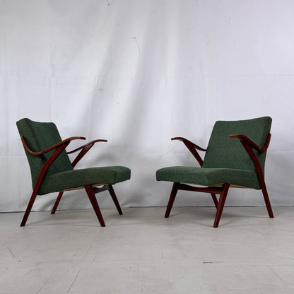 Set of 2 Mid-Century Tatra Nabytok Armchairs, 1960s (Green)