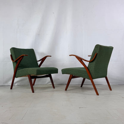 Set of 2 Mid-Century Tatra Nabytok Armchairs, 1960s (Green)