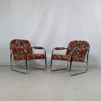 Bauhaus-Style Reupholstered Armchairs, 1990s