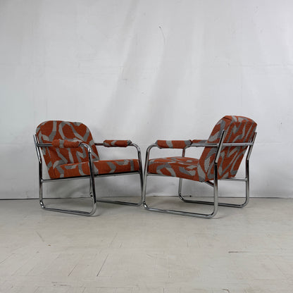 Bauhaus-Style Reupholstered Armchairs, 1990s