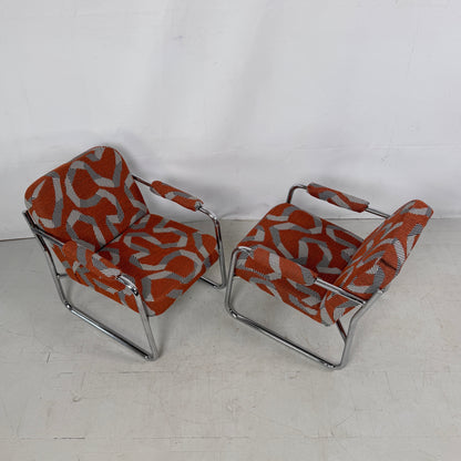 Bauhaus-Style Reupholstered Armchairs, 1990s