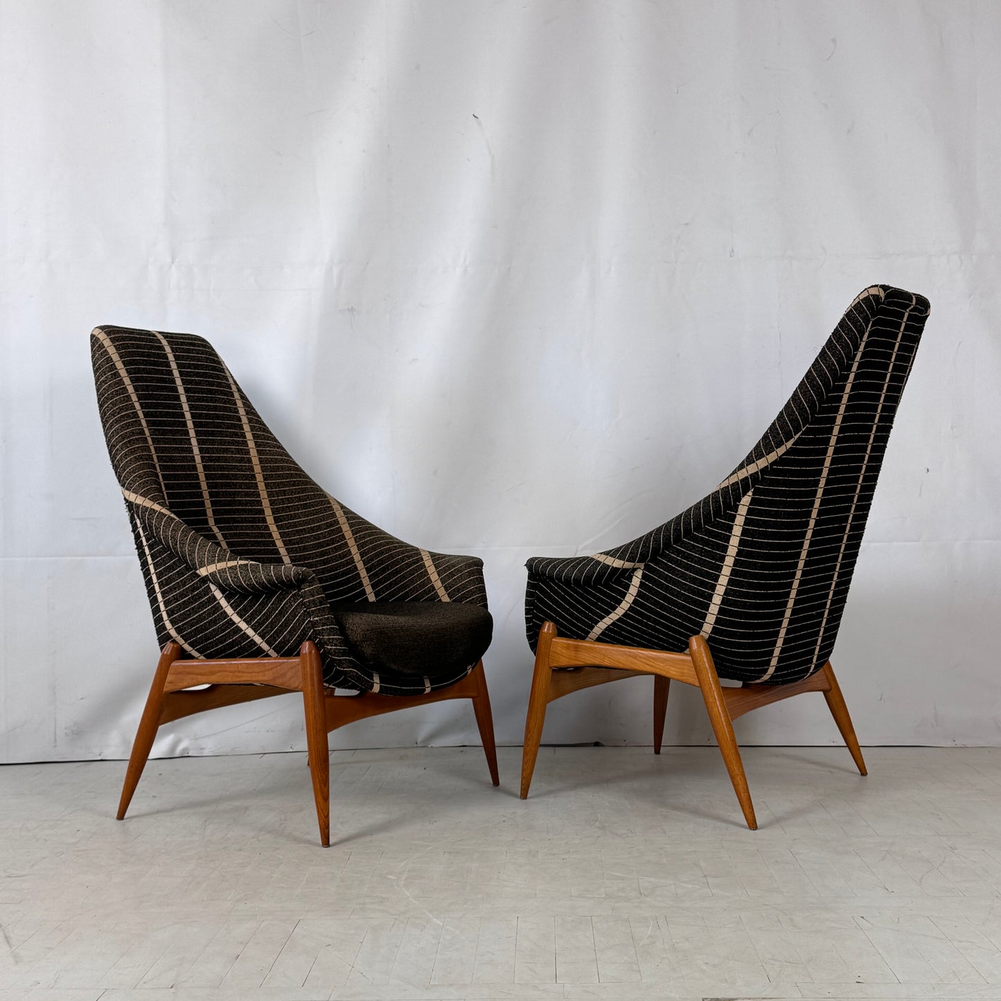Pair of Julia Gaubek High-Back Armchairs, 1960s