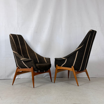 Pair of Julia Gaubek High-Back Armchairs, 1960s