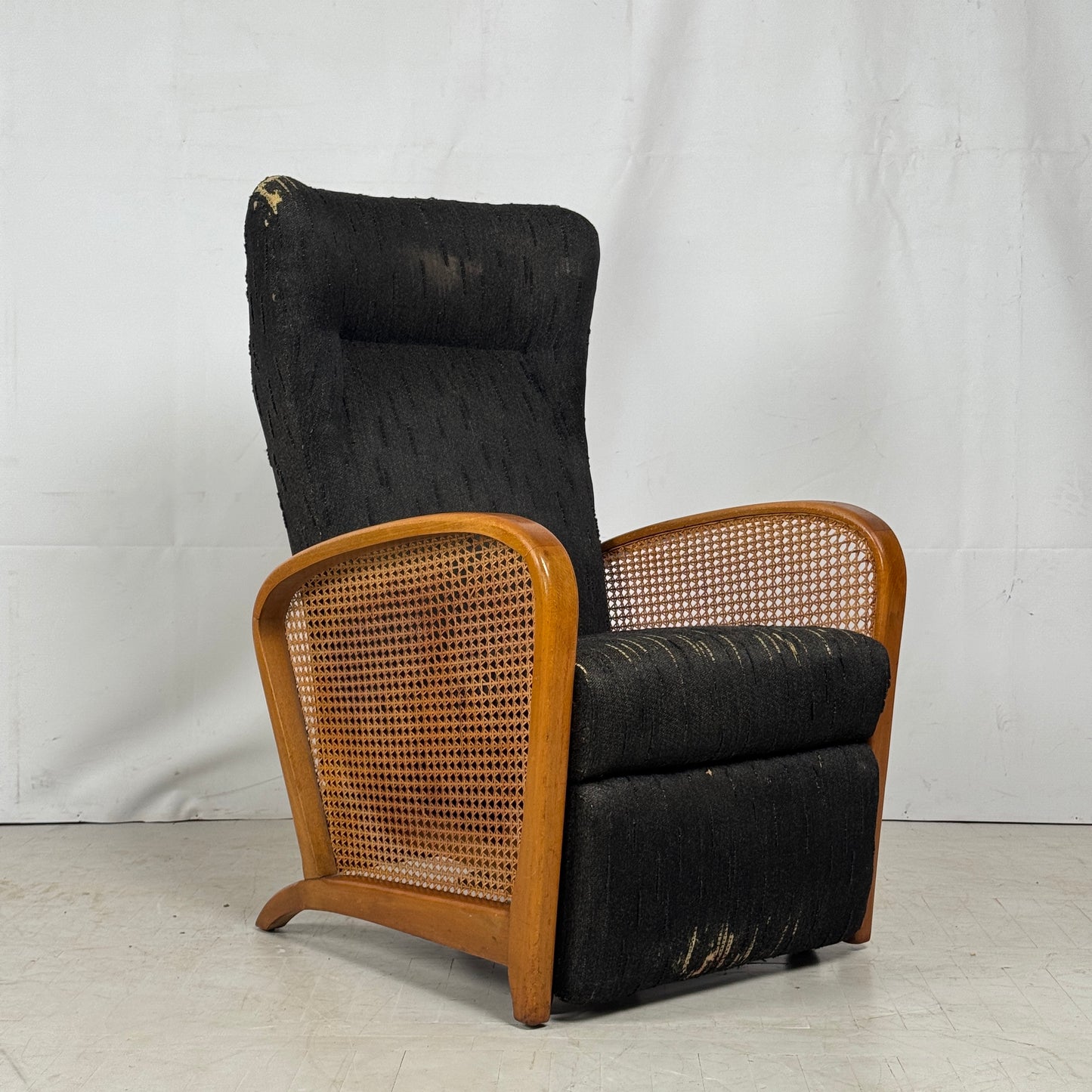 Rattan Side Recliner Chair, 1960s