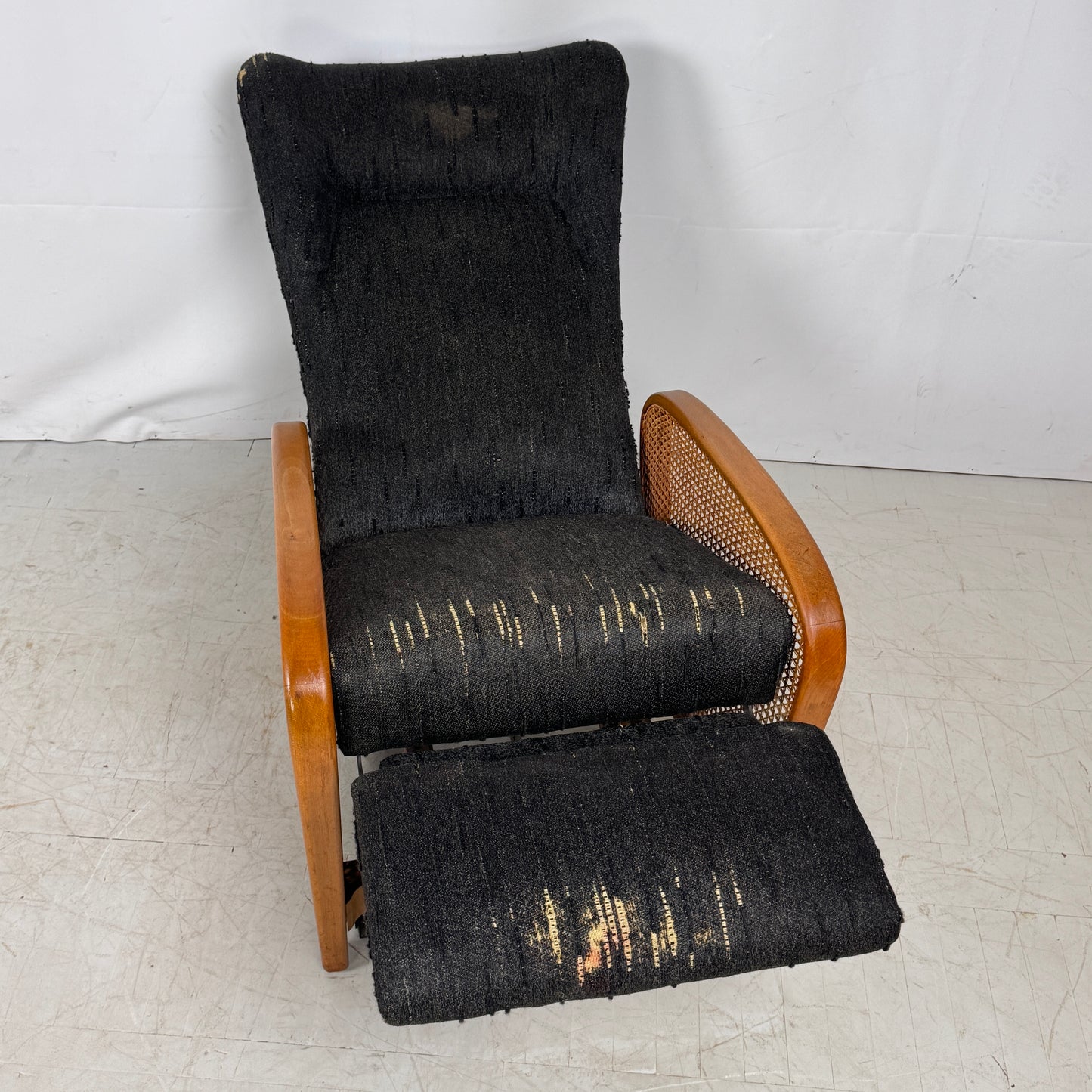 Rattan Side Recliner Chair, 1960s