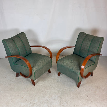 Pair of Jindřich Halabala H-410 Armchairs, 1930s – Original Condition