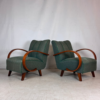 Pair of Jindřich Halabala H-410 Armchairs, 1930s – Original Condition