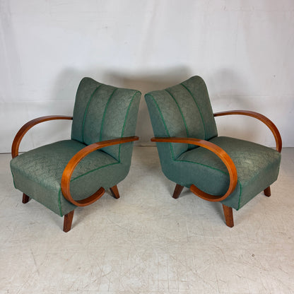 Pair of Jindřich Halabala H-410 Armchairs, 1930s – Original Condition