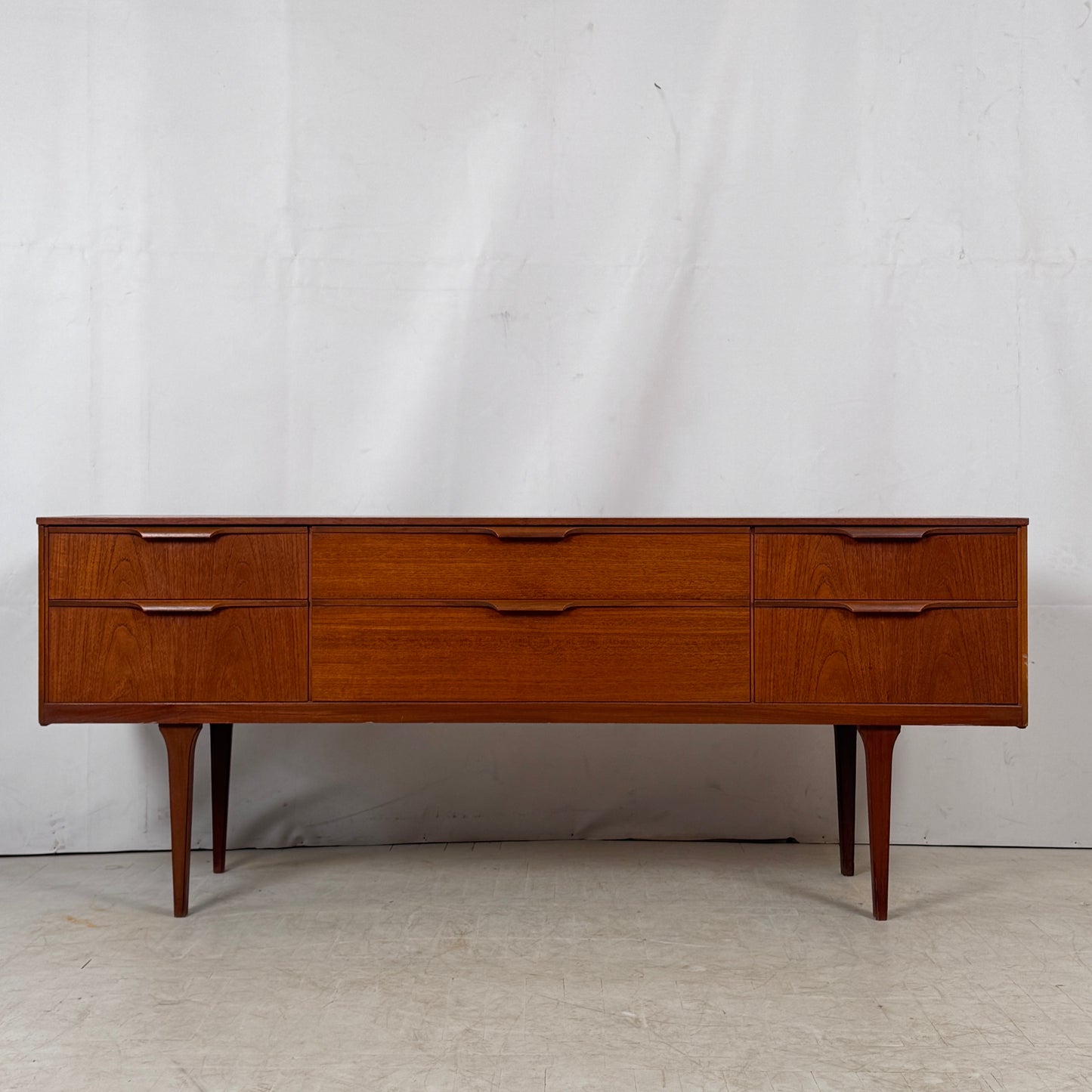 Austinsuite 6-Drawer (3×2) Teak Sideboard, 1960s – UK Design