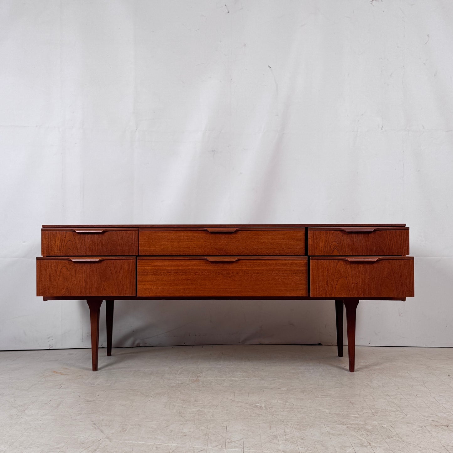 Austinsuite 6-Drawer (3×2) Teak Sideboard, 1960s – UK Design