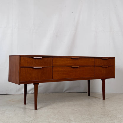 Austinsuite 6-Drawer (3×2) Teak Sideboard, 1960s – UK Design