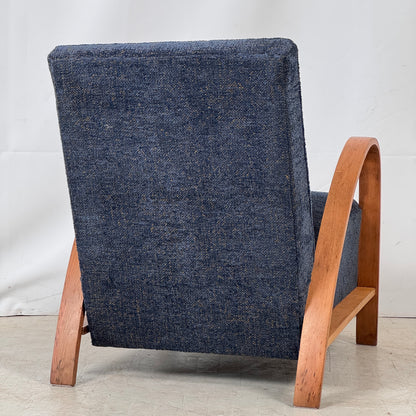 French Art Deco Armchair, 1930s – Fully Refurbished