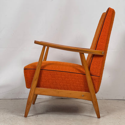 Vintage Hungarian Design Orange Armchair, 1960s