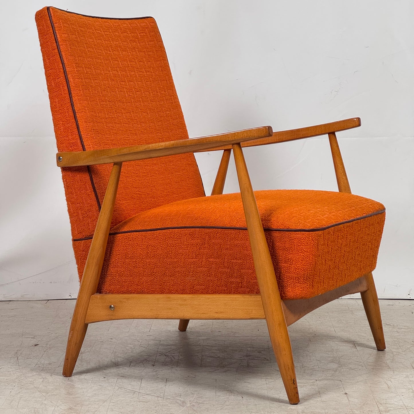 Vintage Hungarian Design Orange Armchair, 1960s