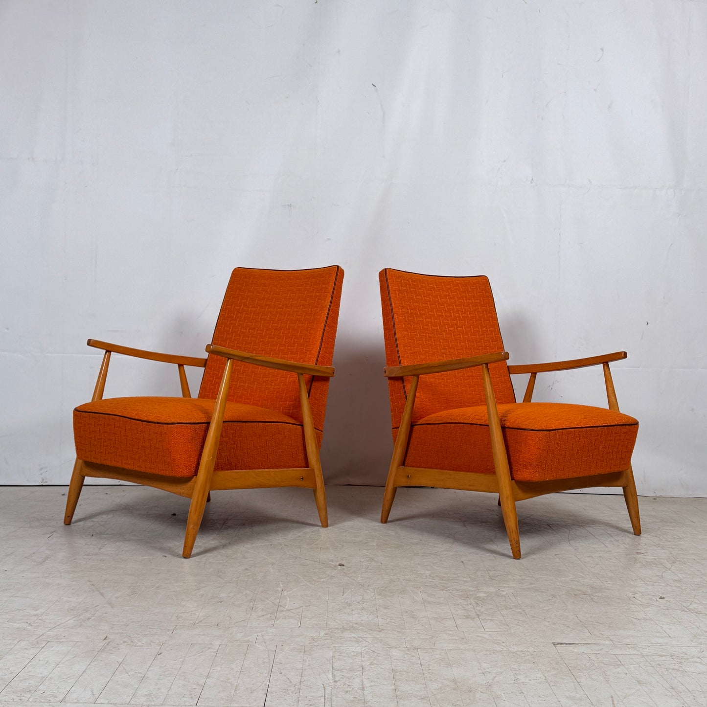 Vintage Hungarian Design Orange Armchair, 1960s