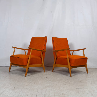 Vintage Hungarian Design Orange Armchair, 1960s