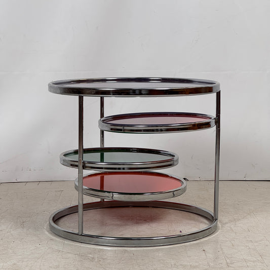 KARE Design Swivel Glass Coffee Table — Attributed to Milo Baughman
