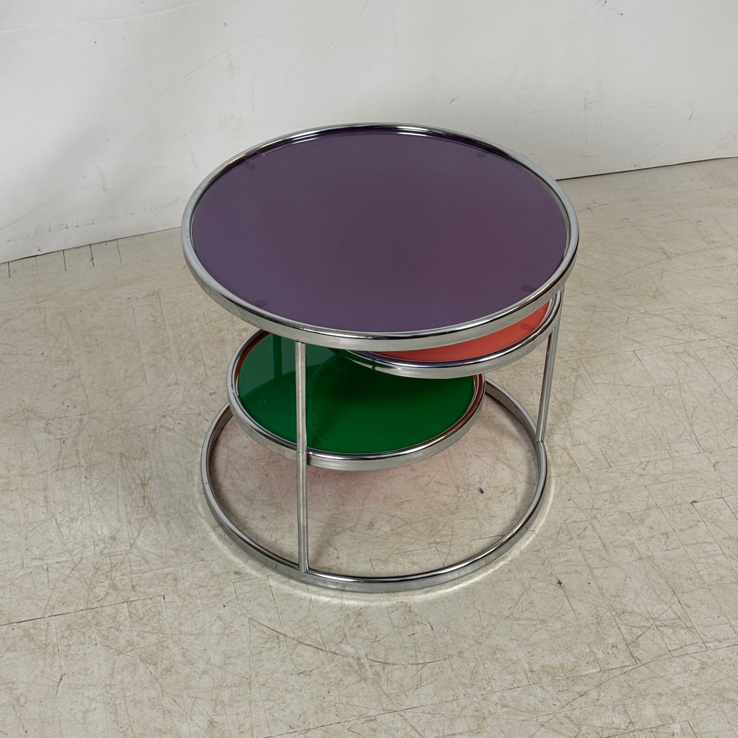 KARE Design Swivel Glass Coffee Table — Attributed to Milo Baughman