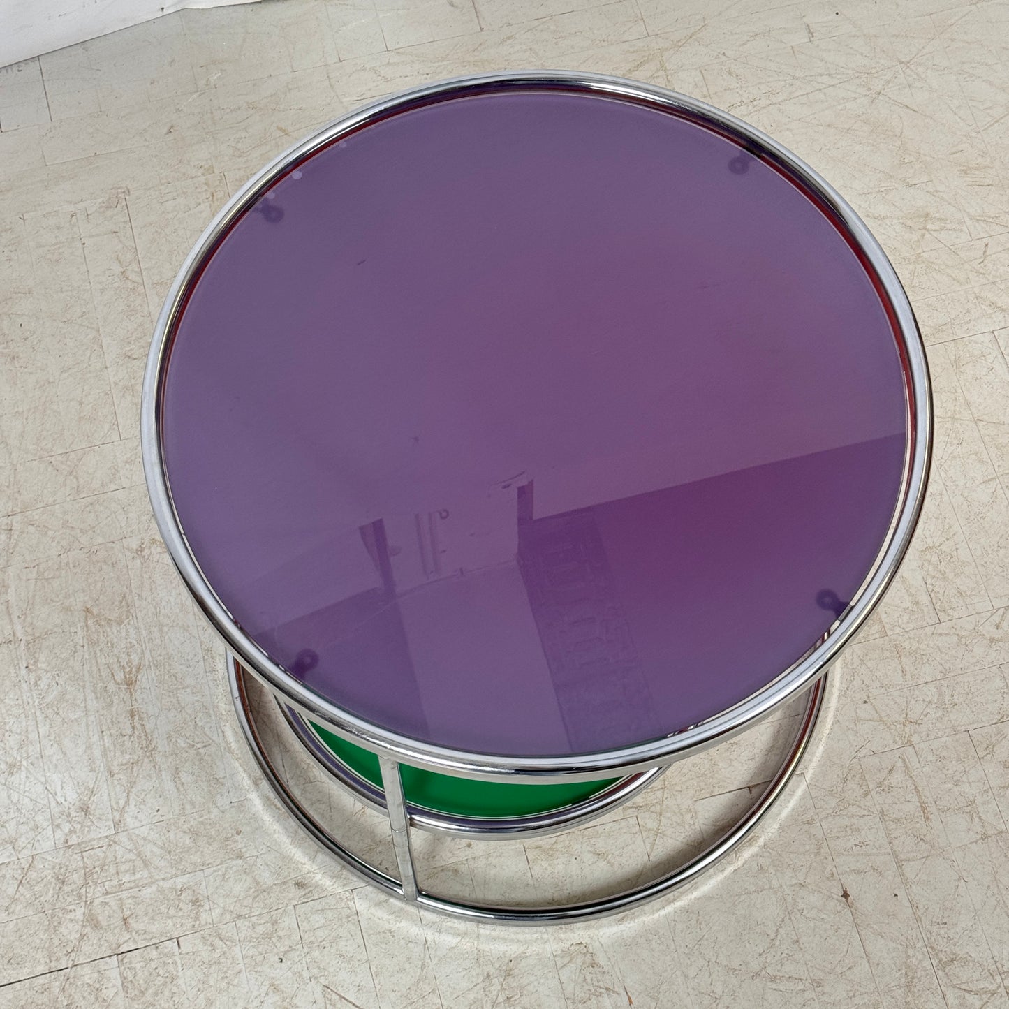 KARE Design Swivel Glass Coffee Table — Attributed to Milo Baughman