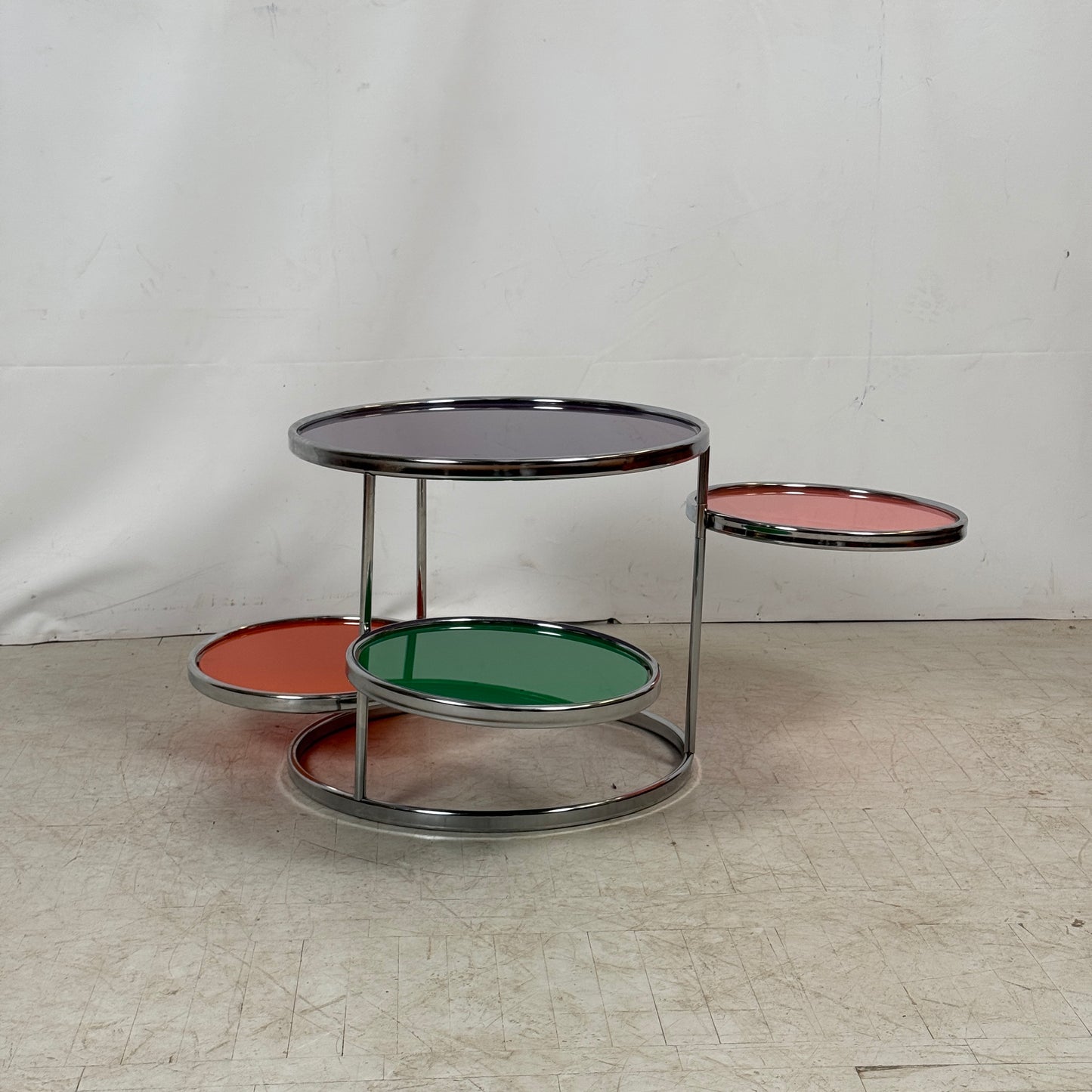 KARE Design Swivel Glass Coffee Table — Attributed to Milo Baughman