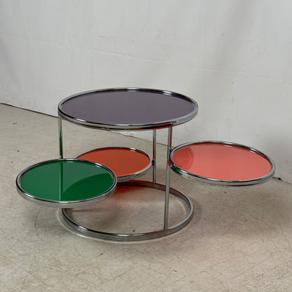 KARE Design Swivel Glass Coffee Table — Attributed to Milo Baughman