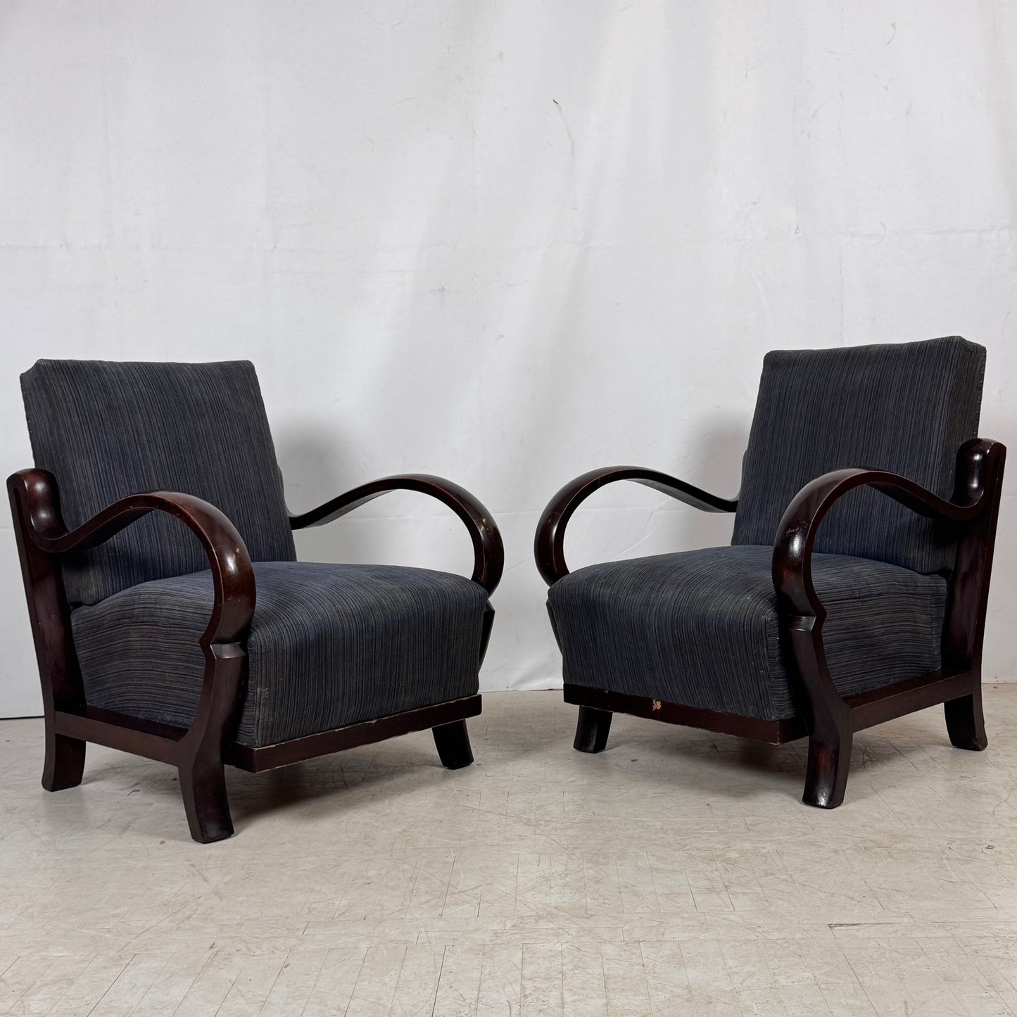 Debreceni Art Deco Armchairs with Bent Arms, 1940s — Hungarian Design