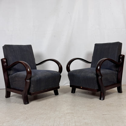 Debreceni Art Deco Armchairs with Bent Arms, 1940s — Hungarian Design
