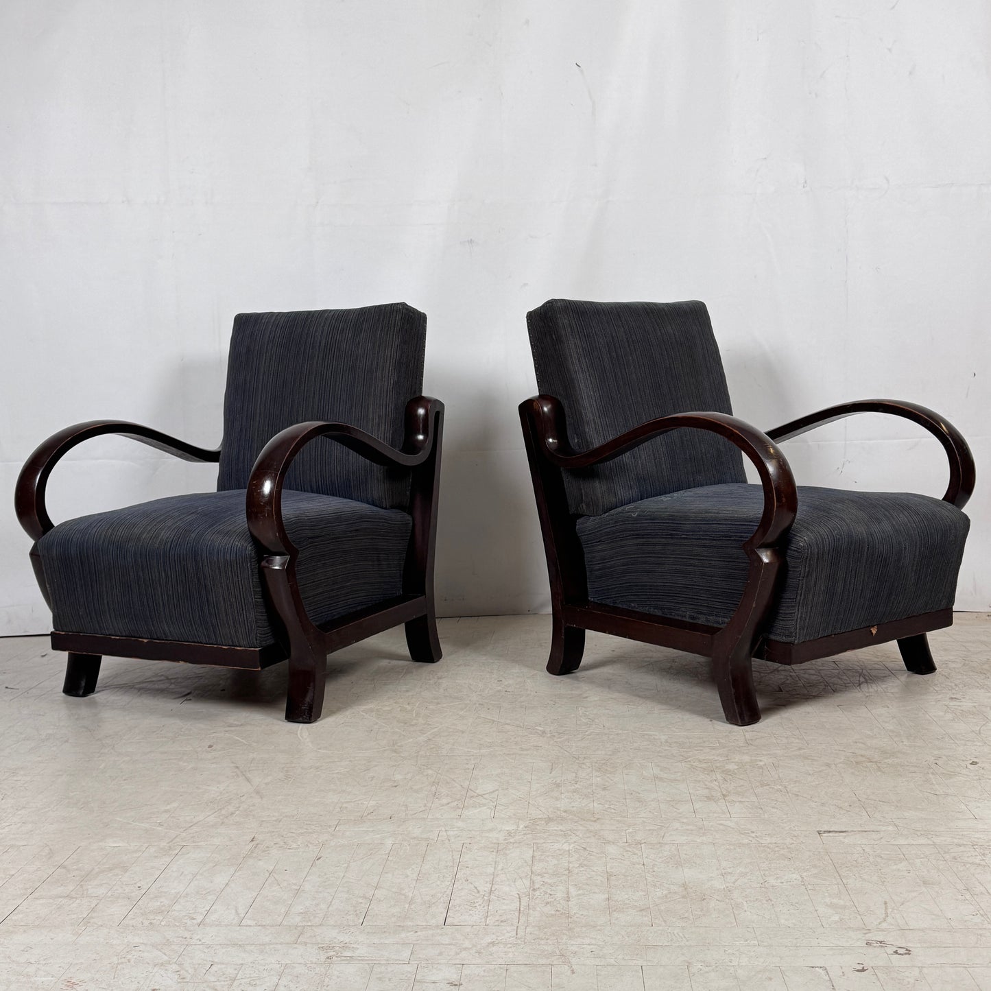 Debreceni Art Deco Armchairs with Bent Arms, 1940s — Hungarian Design