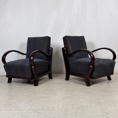 Debreceni Art Deco Armchairs with Bent Arms, 1940s — Hungarian Design
